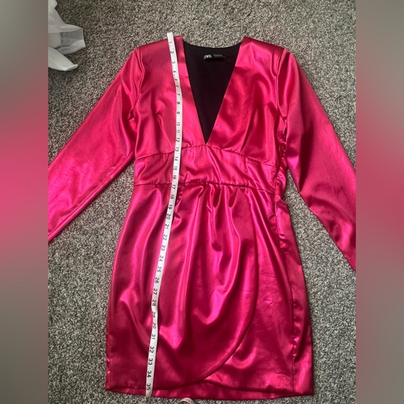 Zara Punk Party Ready  Pink  Metallic Long Sleeve Mini Dress | - Picture 11 of 12